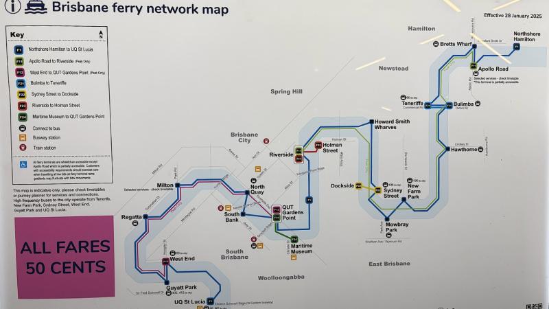 今回は、サウス バンク(South Bank)からハワード スミス ワーフ(Howard Smith Wharves)まで乗ってみました