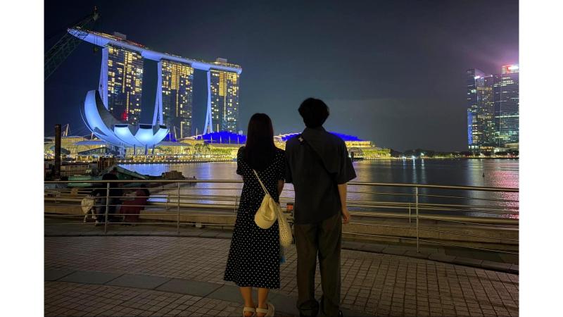ずっと見てみたかったマリーナベイ サンズ付近の夜景がきれいで、ロマンティックな時間を過ごせました。