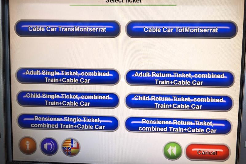 Adult Single Ticket, combined Train＋Cable Carを選択