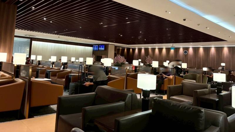 シンガポールのチャンギ空港のラウンジで、ゆっくり滞在しました。中華飯を味わえます！