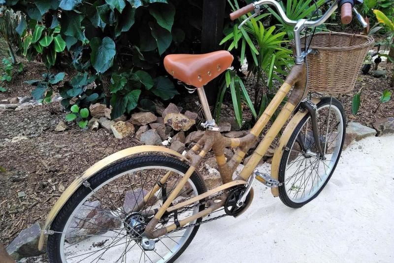 竹を使ったとてもおしゃれなかわいいデザインの自転車です♪