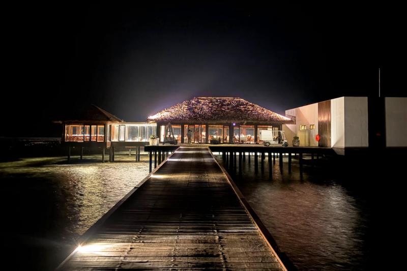 宿泊したリゾート内にある水上レストラン「ザ ファルマ」は、とても幻想的でした