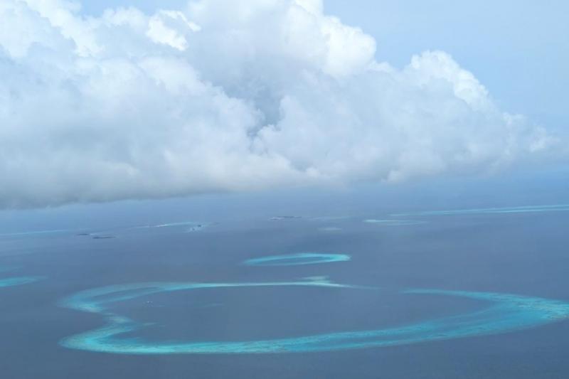 水上飛行機からみた景色。大きなハート型に見えたので写真撮りました！