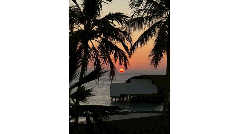 到着した日に見た夕日が、一番きれいでした