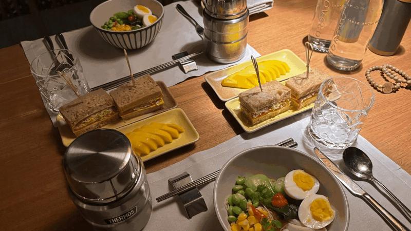 用意されていたお夜食。あたたかな心づかいがうれしい、パティーナならではのおもてなしです