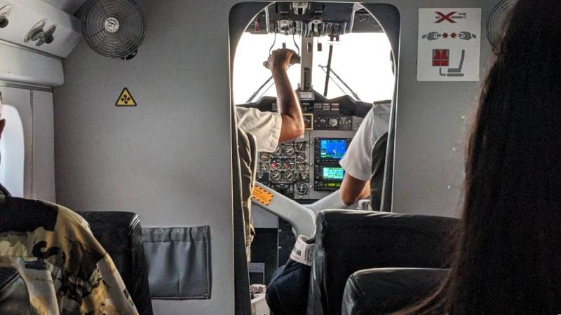 水上飛行機を運転しているところを見ることができました