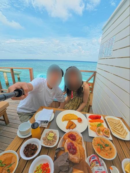 インヴィラブレックファストで、部屋からの素敵な景色を見ながら朝食をいただきました