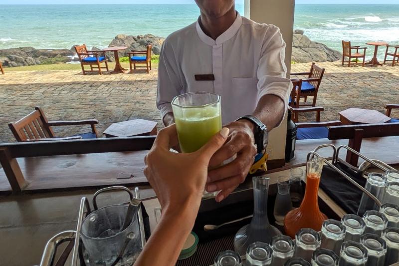 フレッシュなウェルカムドリンクをいただきます