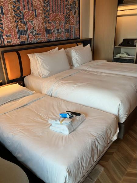 ツインルームに子ども用のエキストラベッドを入れてもらいました