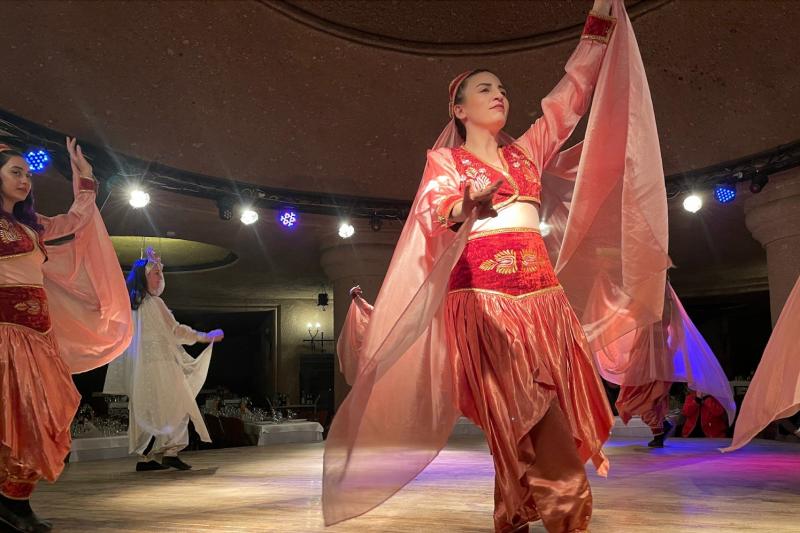 伝統的なトルコの踊り。きれいな衣装