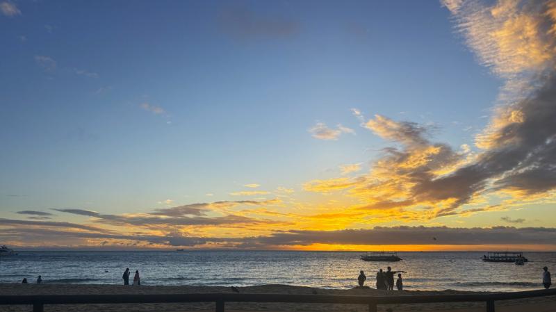 終わった頃には、美しい夕焼けの時間に