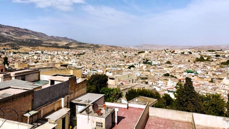 テラスからのフェズのメディナの眺め