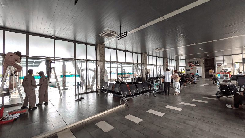 マーレ空港のスピードボート待合室