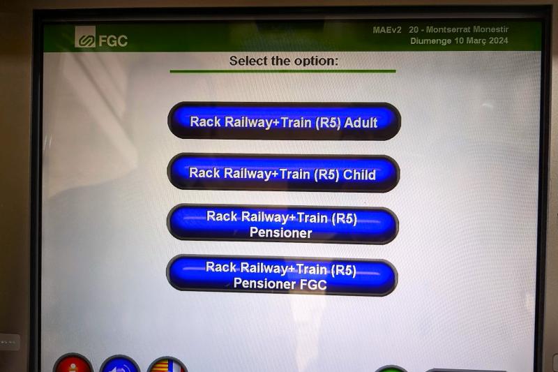 登山鉄道で戻るため、Rack Railway＋Trainのチケットを選択（Rack Railway＝登山列車）