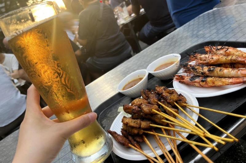 タイガービールとサテーで大優勝！