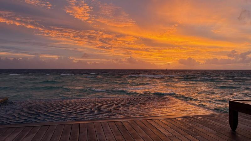 お部屋から眺めた夕陽
