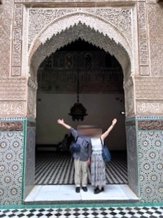 古都フェズ観光。神学校Attarineにて。モザイクがきれいでした