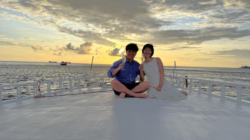 モルディブでサンセットドルフィンクルーズに参加！