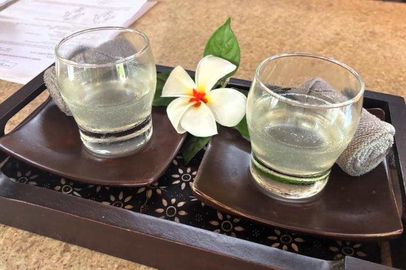 スパのウェルカムカムドリンク