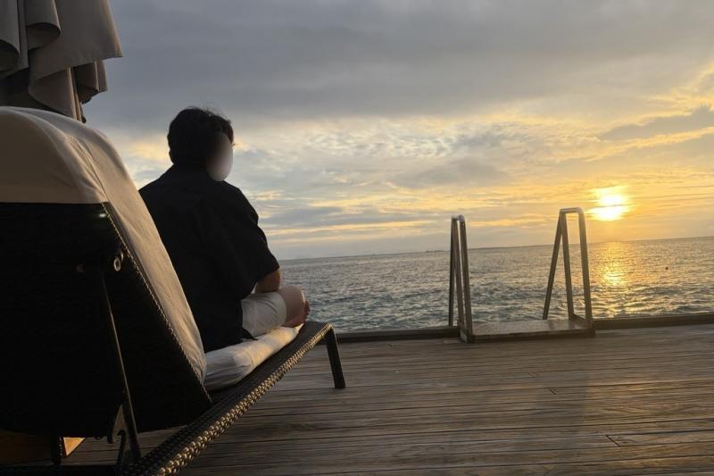 ヴィラでサンセット