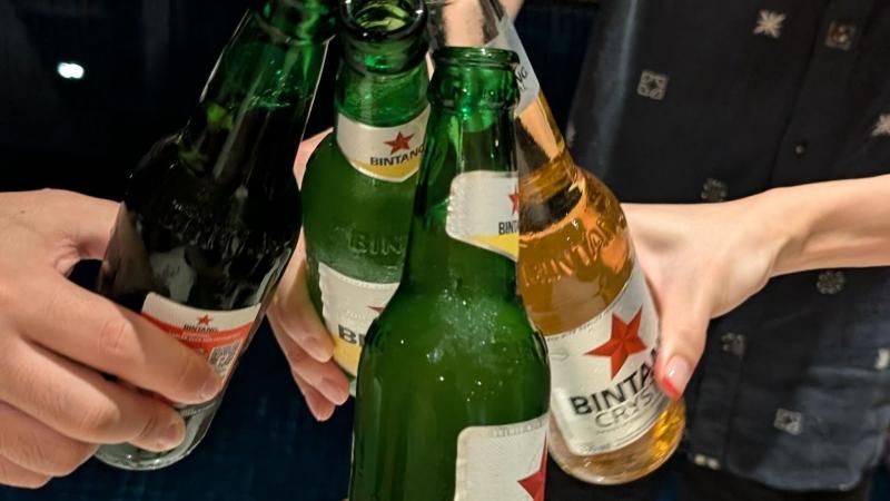 ビンタンビールで乾杯！