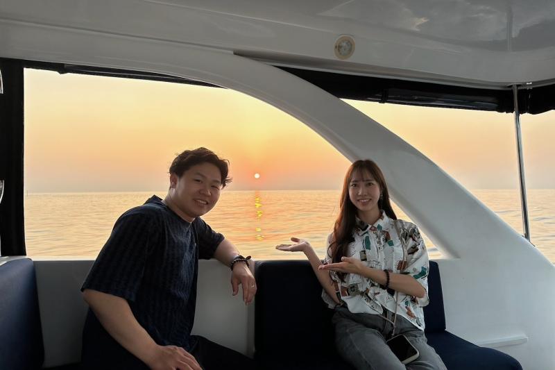 リゾート出発日の朝日