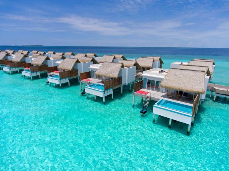 宿泊したプール付き水上ヴィラ（Photo by： Emerald Maldives Resort & Spa」）