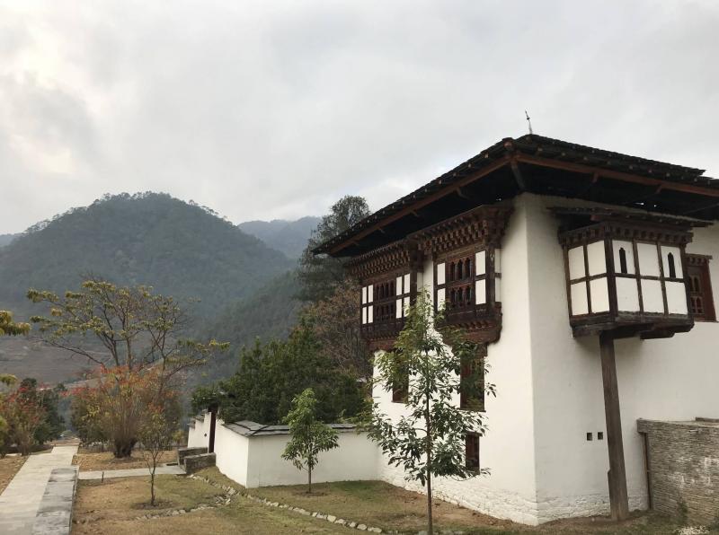 元王妃のファーマーズハウス。伝統的なブータンの家屋です