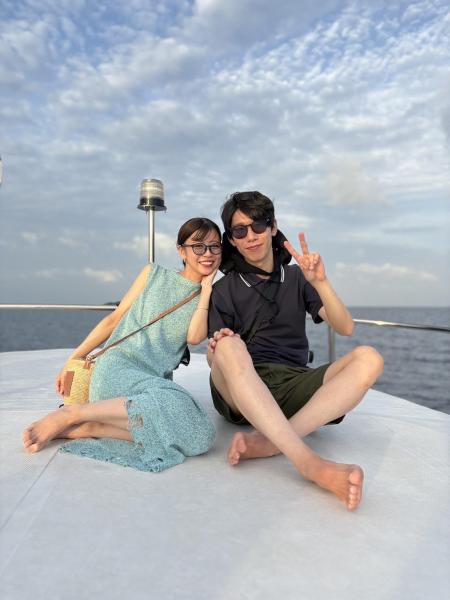 サンセットクルーズでも、たくさんスタッフさんが話しかけてくれ、写真も撮ってくれました