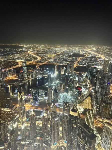 バージュ カリファの展望台からのドバイの夜景