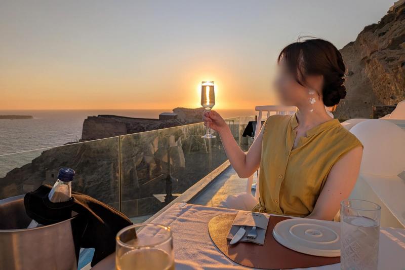 マレジオスイーツのレストランで夕陽を堪能！