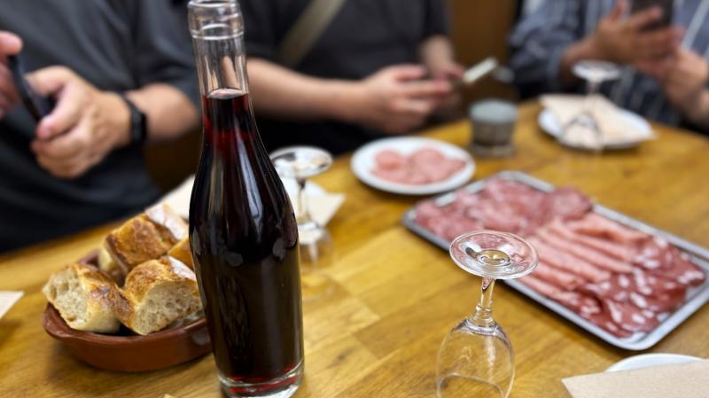 ワインとハムの試食