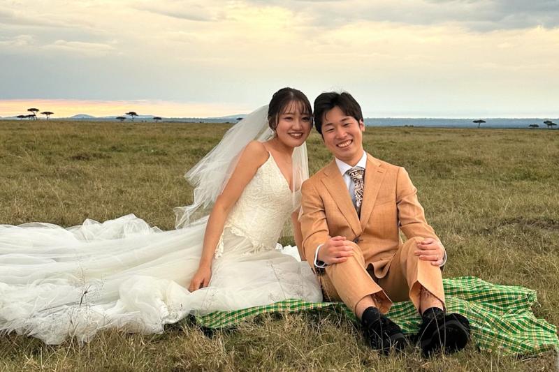 サファリでウェディングフォト