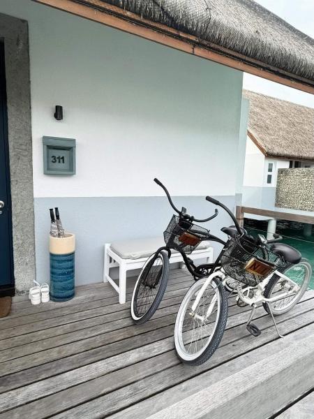 一人ずつ自転車が用意されていて、カゴの部分にイニシャルが入ってました