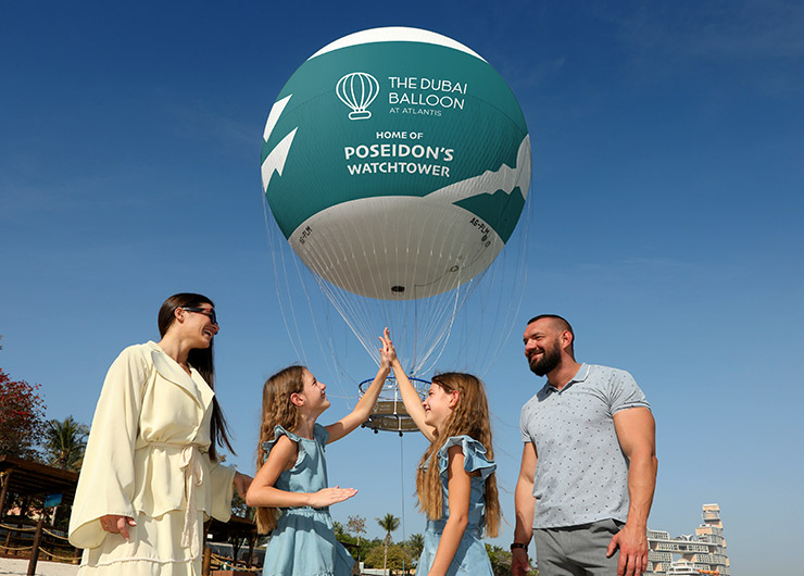 ・営業時間：毎日、日の出～午前11時、午後6時～深夜（※気球飛行は天候に左右され、強風の場合、飛行できない可能性があります）・場所：アトランティス・アクアベンチャー©The Dubai Balloon