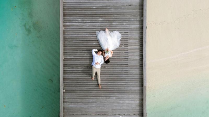 ウェディングフォト（ドローンで撮影）