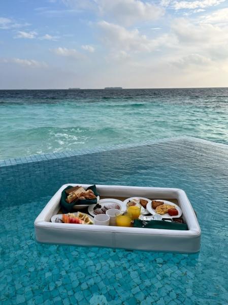 フローティングブレックファースト。部屋での食事も2人でゆっくり楽しめるから良かった！