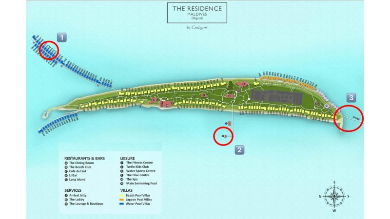 ザ レジデンス モルディブ アット ディグラのリゾートマップ