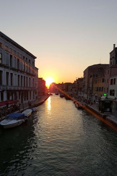 ベネチアの美しい夕日