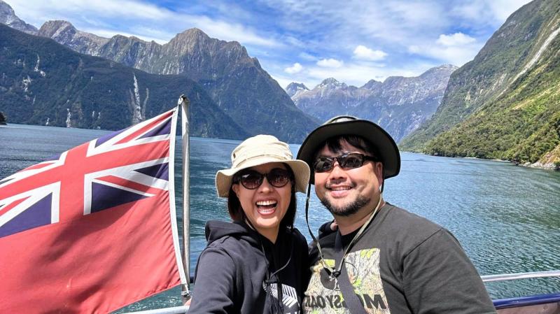 世界遺産のミルフォードサウンドにて