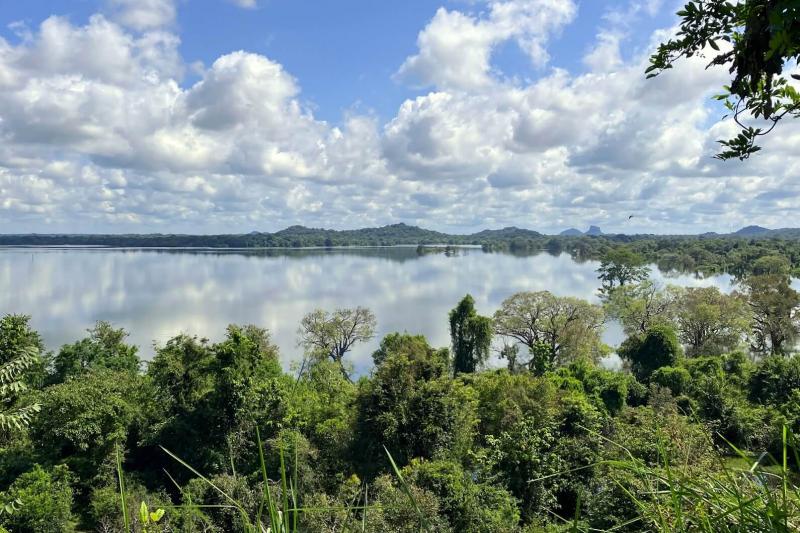 ホテルのどこからでも見渡すことのできる、カンダラマ湖と緑の密林