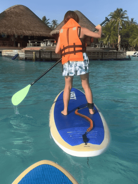 初めてのSUP、夫の方が落ちまくり（笑）