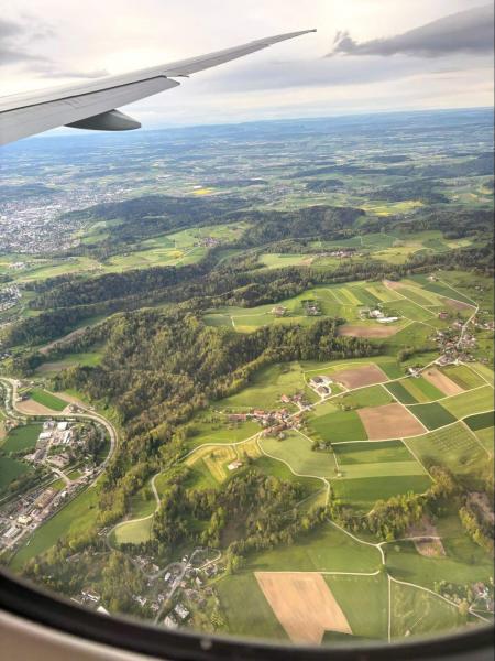 チューリッヒ空港着陸前