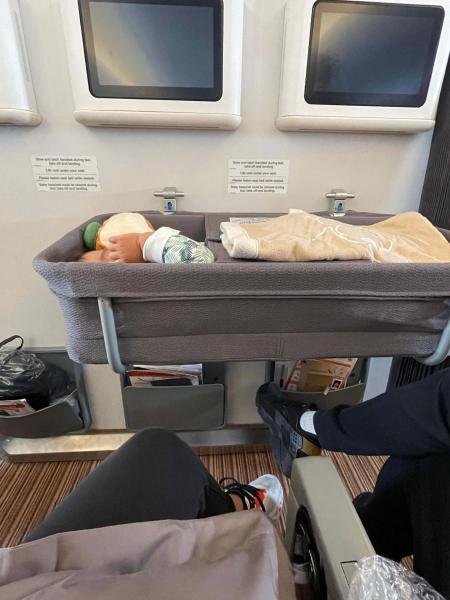 バシネットに、すっぽりちょうど入りました（当時：身長73cm、体重11kg）