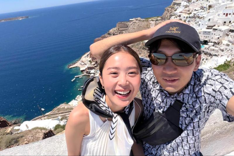 サントリーニ島最高！！のツーショット
