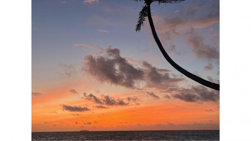 モルディブは夕日が本当にきれい！ 毎日見惚れていました！ 