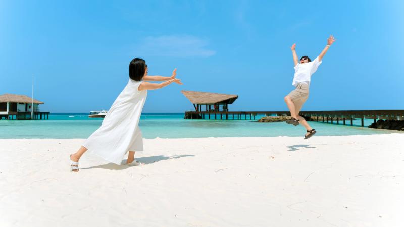 リゾートでフォト撮影（かめはめ波！！）