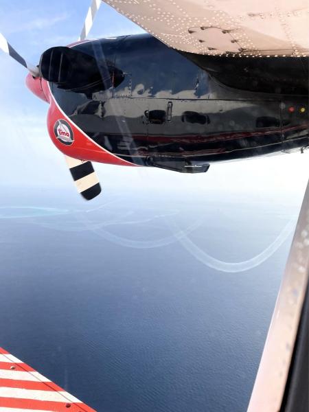 水上飛行機、上空の景色です
