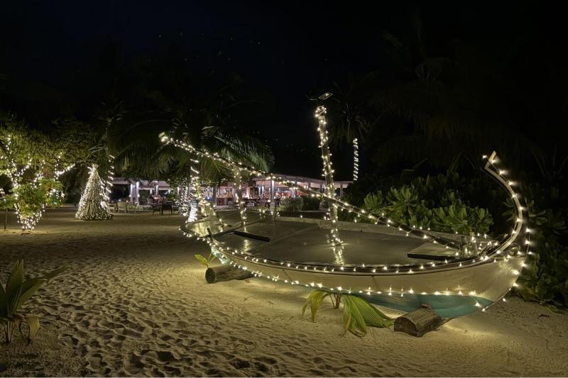 島のライトアップの様子