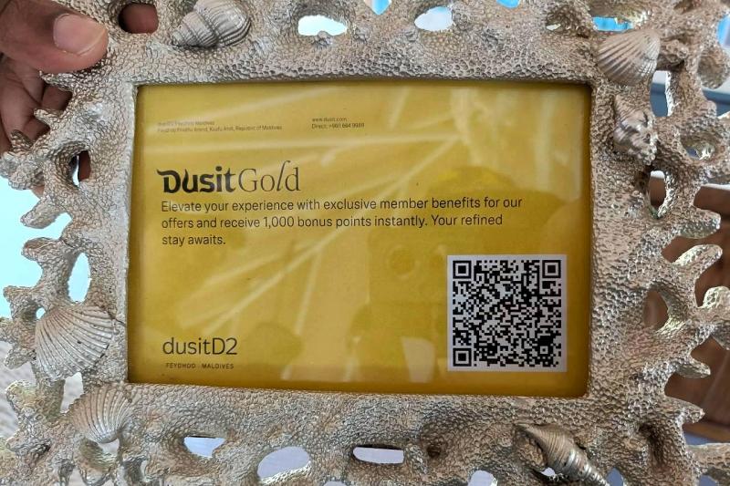 ★アプリのダウンロード方法レセプションに置かれているフレームもかわいいこちらの「デュシット ゴールド（Dusit Gold）」のQRコードを読み込みます。今後は、各お部屋にも設置予定とのことです。
